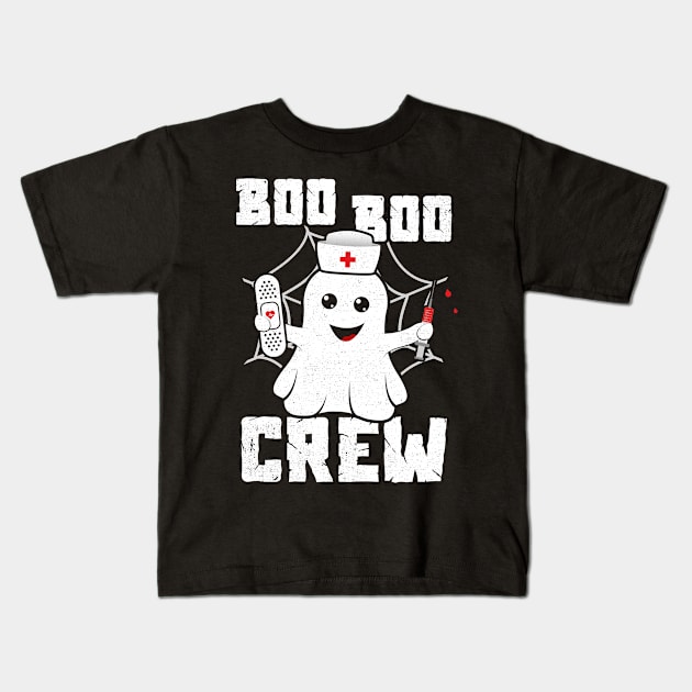 Boo Boo Crew Cute Nurse Ghost Costume Girls Funny Halloween Kids T-Shirt by trendingoriginals